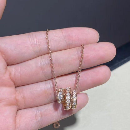 [Eternal Jewelry]SERPENTI PINK GOLD NECKLACE DOUBLE RING DIAMOND