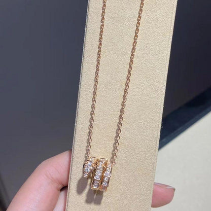 [Eternal Jewelry]SERPENTI PINK GOLD NECKLACE DOUBLE RING DIAMOND