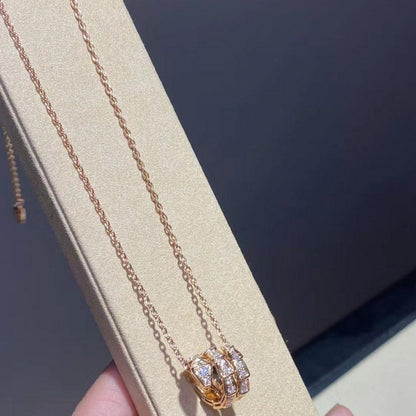 [Eternal Jewelry]SERPENTI PINK GOLD NECKLACE DOUBLE RING DIAMOND