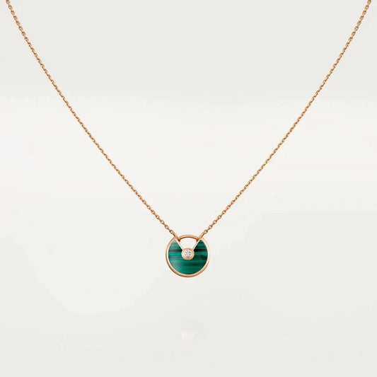 [Eternal Jewelry]AMULETTE ROSE GOLD MALACHITE NECKLACE