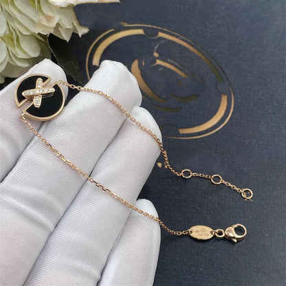 [Eternal Jewelry]JEUX DE BRACELET ONYX PINK GOLD DIAMOND