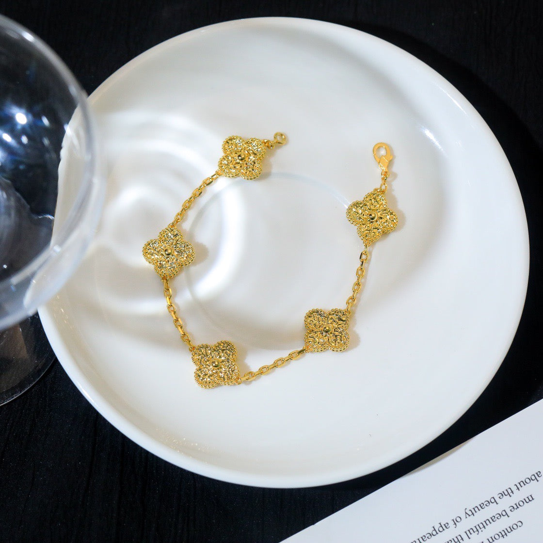 [Eternal Jewelry]CLOVER 5 MOTIFS BRONZING BRACELET