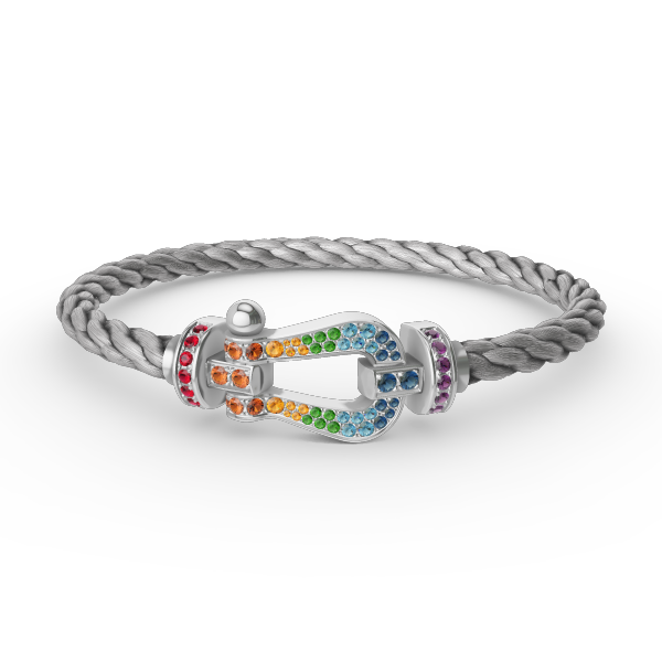 [Eternal Jewelry]FORC LARGE HORSESHOE  COLORED DIAMOND BRACELET SILVER