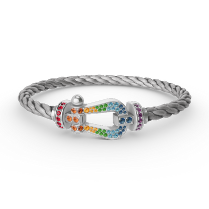 [Eternal Jewelry]FORC LARGE HORSESHOE  COLORED DIAMOND BRACELET SILVER