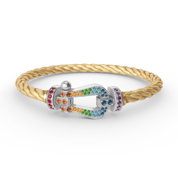 [Eternal Jewelry]FORC LARGE HORSESHOE  COLORED DIAMOND BRACELET SILVER