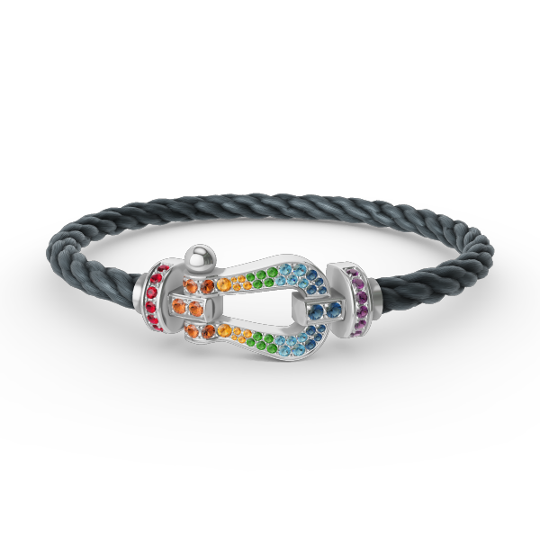 [Eternal Jewelry]FORC LARGE HORSESHOE  COLORED DIAMOND BRACELET SILVER
