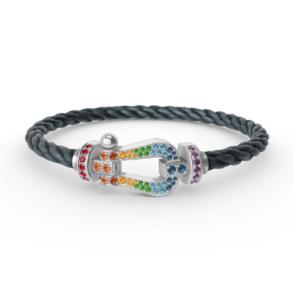 [Eternal Jewelry]FORC LARGE HORSESHOE  COLORED DIAMOND BRACELET SILVER