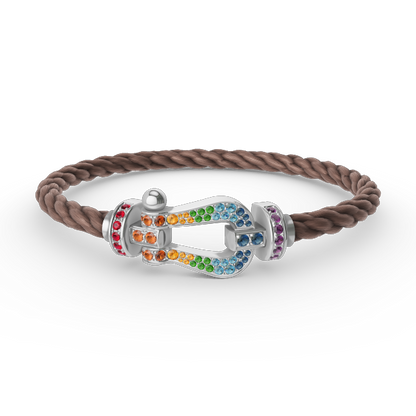[Eternal Jewelry]FORC LARGE HORSESHOE  COLORED DIAMOND BRACELET SILVER