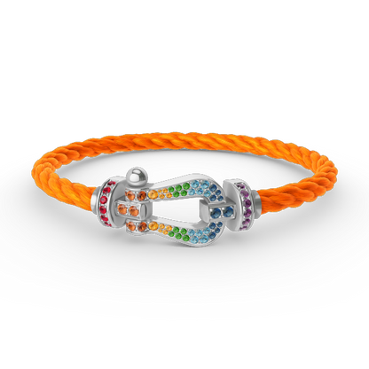 [Eternal Jewelry]FORC LARGE HORSESHOE  COLORED DIAMOND BRACELET SILVER