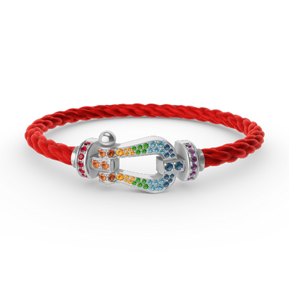 [Eternal Jewelry]FORC LARGE HORSESHOE  COLORED DIAMOND BRACELET SILVER