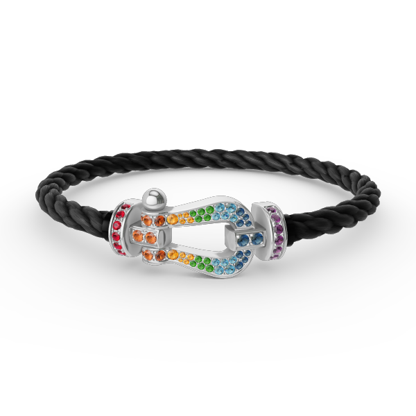 [Eternal Jewelry]FORC LARGE HORSESHOE  COLORED DIAMOND BRACELET SILVER