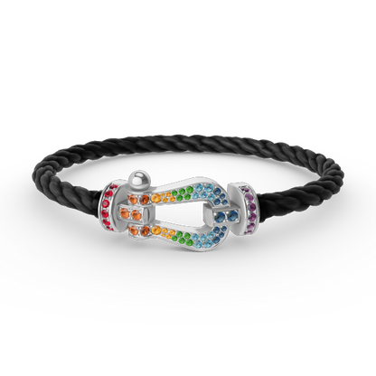 [Eternal Jewelry]FORC LARGE HORSESHOE  COLORED DIAMOND BRACELET SILVER
