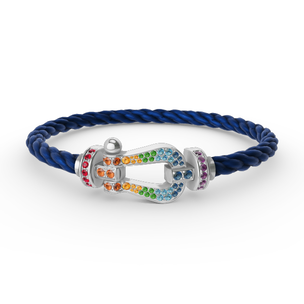 [Eternal Jewelry]FORC LARGE HORSESHOE  COLORED DIAMOND BRACELET SILVER