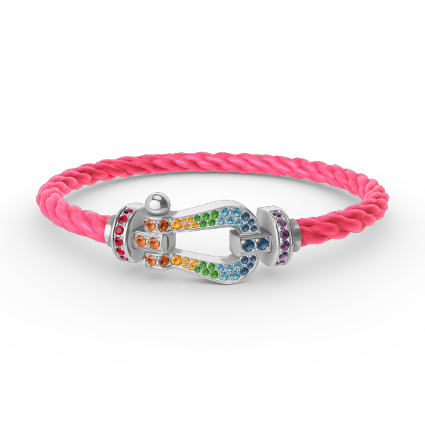 [Eternal Jewelry]FORC LARGE HORSESHOE  COLORED DIAMOND BRACELET SILVER