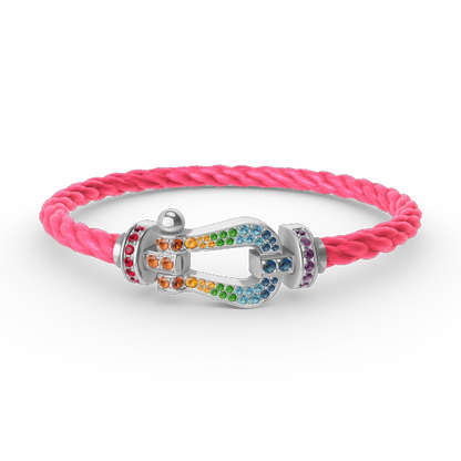 [Eternal Jewelry]FORC LARGE HORSESHOE  COLORED DIAMOND BRACELET SILVER