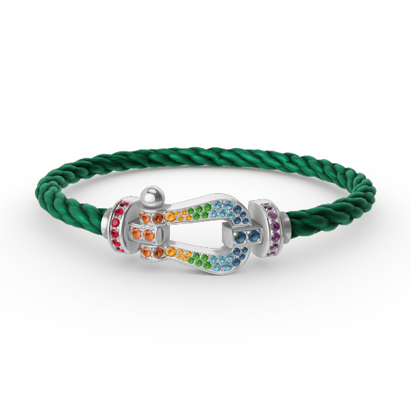 [Eternal Jewelry]FORC LARGE HORSESHOE  COLORED DIAMOND BRACELET SILVER