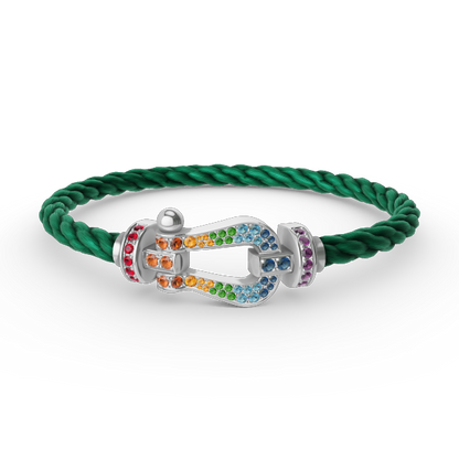 [Eternal Jewelry]FORC LARGE HORSESHOE  COLORED DIAMOND BRACELET SILVER