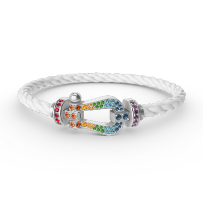 [Eternal Jewelry]FORC LARGE HORSESHOE  COLORED DIAMOND BRACELET SILVER