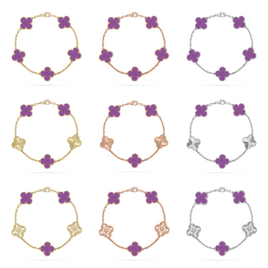 [Eternal Jewelry] CLOVER 5 MOTIF VIOLET BRACELET COLLECTION