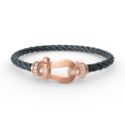 [Eternal Jewelry]FORCE LARGE HORSESHOE HALF DIAMOND BRACELET ROSE GOLD