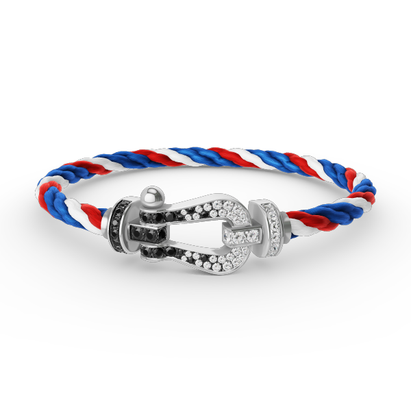 [Eternal Jewelry]FORCE LARGE HORSESHOE BLACK WHITE DIAMOND BRACELET SILVER