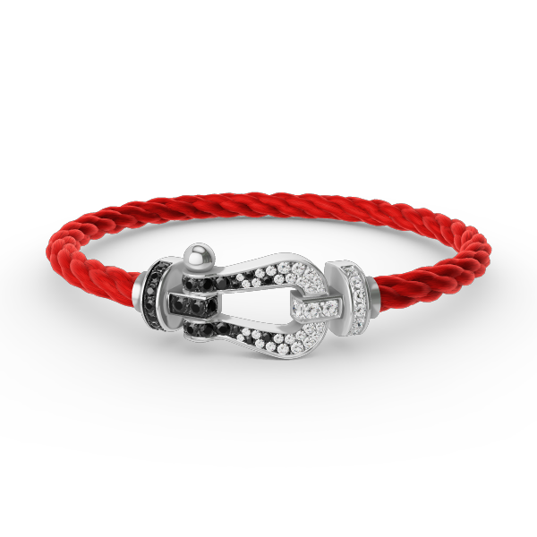 [Eternal Jewelry]FORCE LARGE HORSESHOE BLACK WHITE DIAMOND BRACELET SILVER