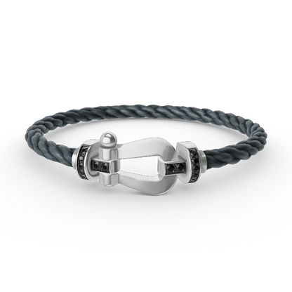 [Eternal Jewelry]FORCE LARGE HORSESHOE BLACK DIAMOND BRACELET SILVER