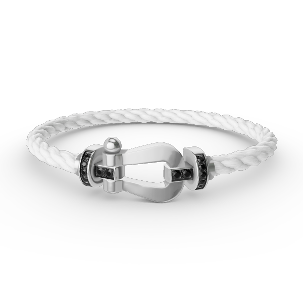 [Eternal Jewelry]FORCE LARGE HORSESHOE BLACK DIAMOND BRACELET SILVER