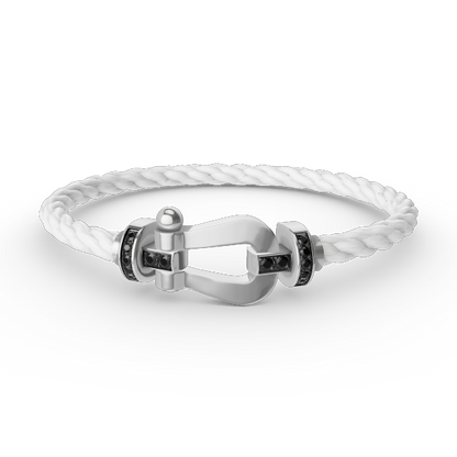 [Eternal Jewelry]FORCE LARGE HORSESHOE BLACK DIAMOND BRACELET SILVER