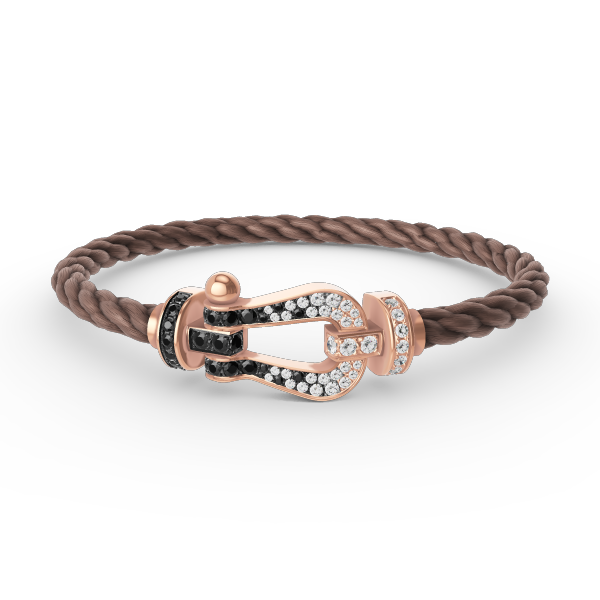 [Eternal Jewelry]FORCE LARGE HORSESHOE BLACK WHITE DIAMOND BRACELET ROSE GOLD