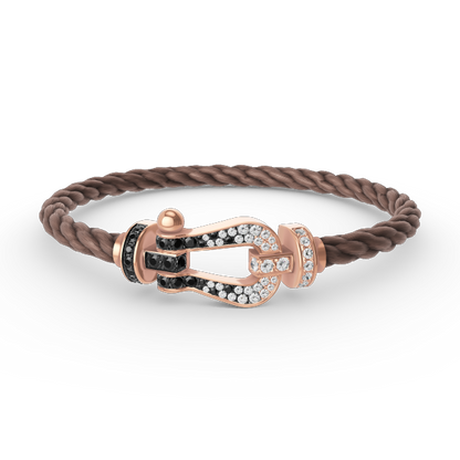 [Eternal Jewelry]FORCE LARGE HORSESHOE BLACK WHITE DIAMOND BRACELET ROSE GOLD
