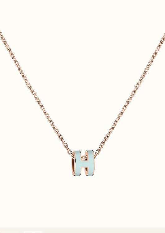 [Eternal Jewelry]POP H LIGHT BLUE NECKLACE
