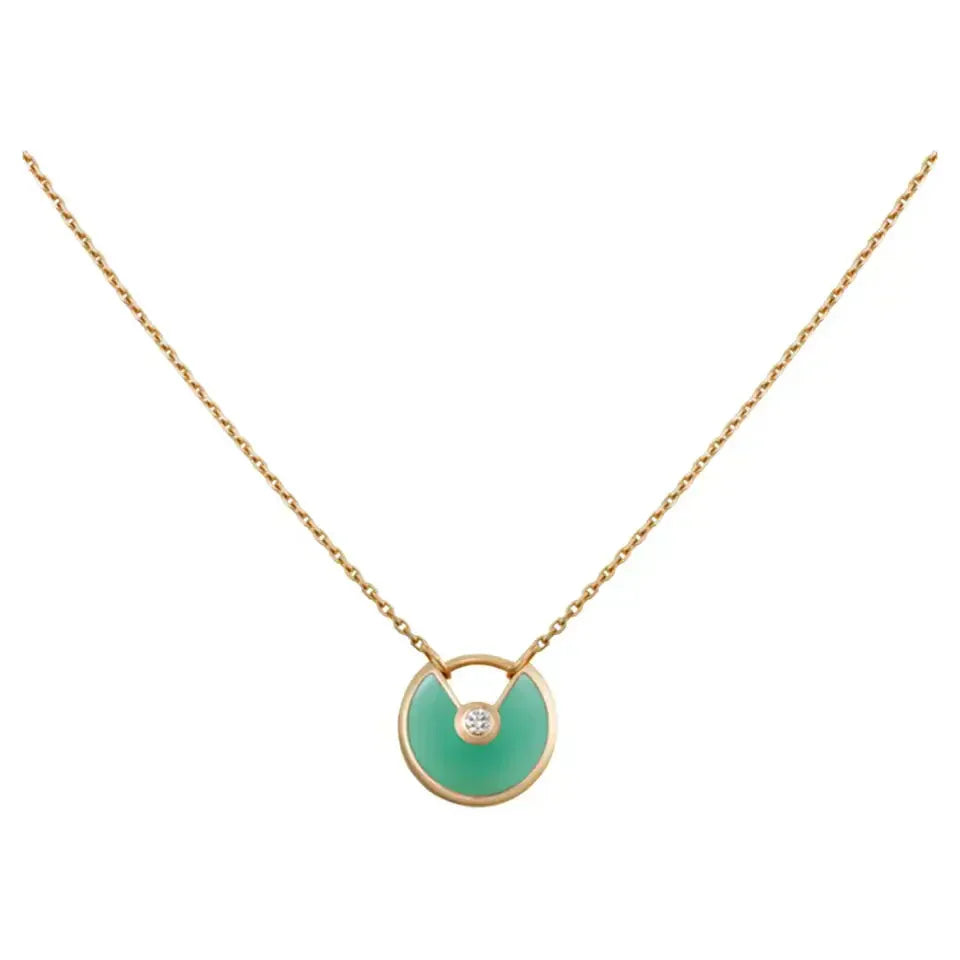 [Eternal Jewelry]AMULETTE GOLD MALACHITE NECKLACE