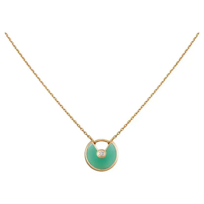 [Eternal Jewelry]AMULETTE GOLD MALACHITE NECKLACE