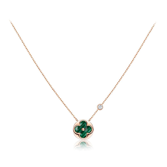 [Eternal Jewelry]SUN PEDANT PINK GOLD 1 DIAMOND NECKLACE