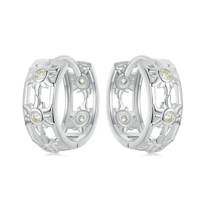 White Gold Plated Inifinite Love Hoop Earring Cartilage Earrings Lightweight