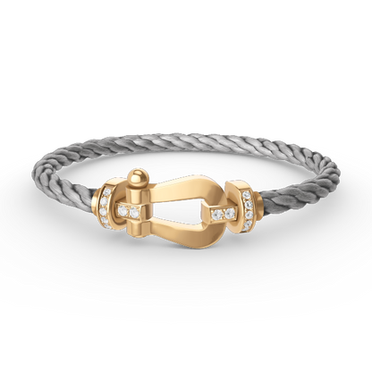 [Eternal Jewelry]FORCE LARGE HORSESHOE HALF DIAMOND BRACELET GOLD