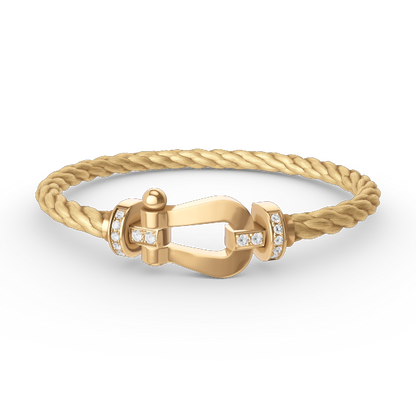 [Eternal Jewelry]FORCE LARGE HORSESHOE HALF DIAMOND BRACELET GOLD