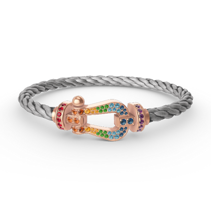 [Eternal Jewelry]FORCE LARGE HORSESHOE  COLORED DIAMOND BRACELET ROSE GOLD
