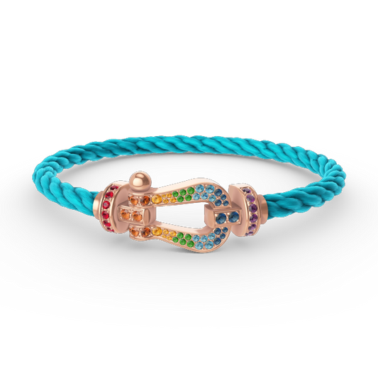 [Eternal Jewelry]FORCE LARGE HORSESHOE  COLORED DIAMOND BRACELET ROSE GOLD
