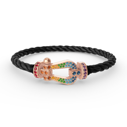 [Eternal Jewelry]FORCE LARGE HORSESHOE  COLORED DIAMOND BRACELET ROSE GOLD