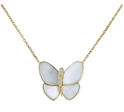 [Eternal Jewelry]BUTTERFLY GOLD MOP DIAMOND NECKLACE
