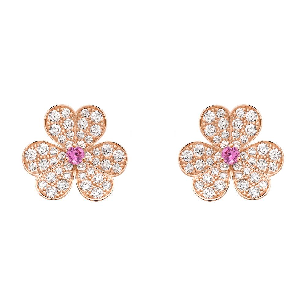 [Eternal Jewelry]FRIVOLE PINK GOLD FLOWER DIAMOND EARRINGS