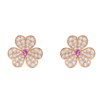 [Eternal Jewelry]FRIVOLE PINK GOLD FLOWER DIAMOND EARRINGS