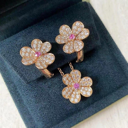 [Eternal Jewelry]FRIVOLE PINK GOLD FLOWER DIAMOND EARRINGS