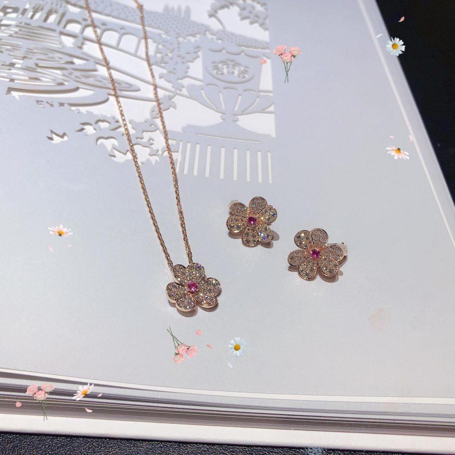 [Eternal Jewelry]FRIVOLE ROSE GOLD FLOWER DIAMOND NECKLACE