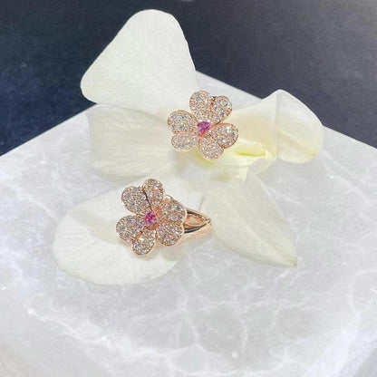 [Eternal Jewelry]FRIVOLE PINK GOLD FLOWER DIAMOND EARRINGS