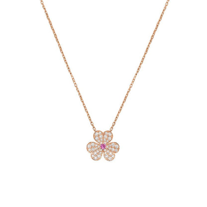 [Eternal Jewelry]FRIVOLE ROSE GOLD FLOWER DIAMOND NECKLACE
