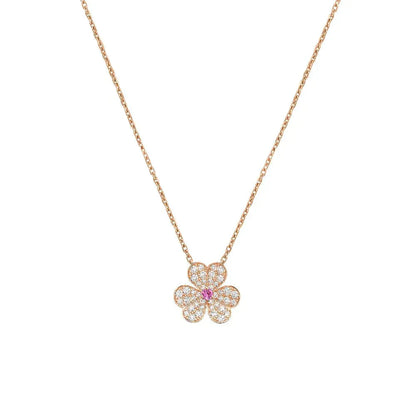 [Eternal Jewelry]FRIVOLE ROSE GOLD FLOWER DIAMOND NECKLACE