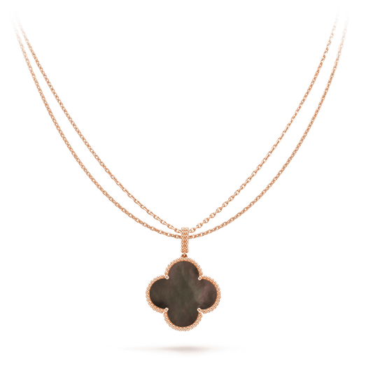 [Eternal Jewelry]CLOVER 25MM GOLD DARK MOP BIG CLOVER NECKLACE